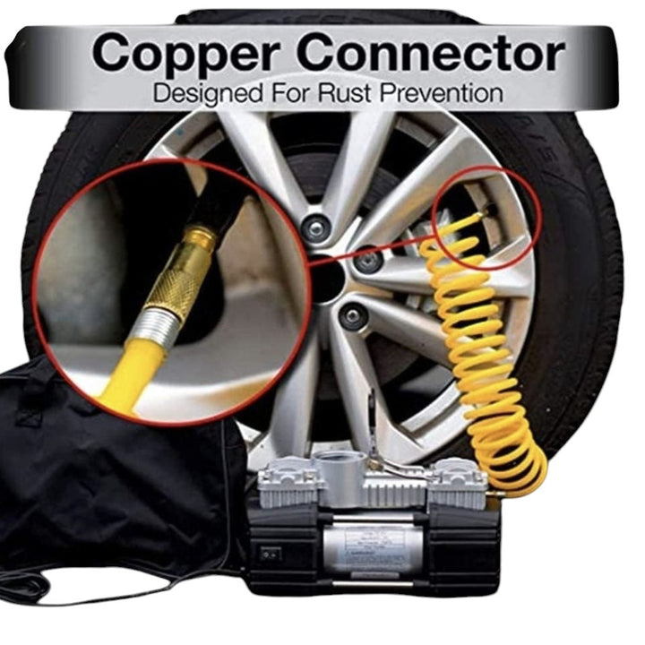 12V Heavy Duty Tire Inflator with Analog Gauge