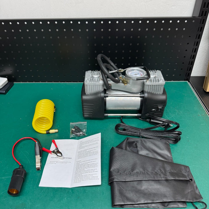 12V Heavy Duty Tire Inflator with Analog Gauge
