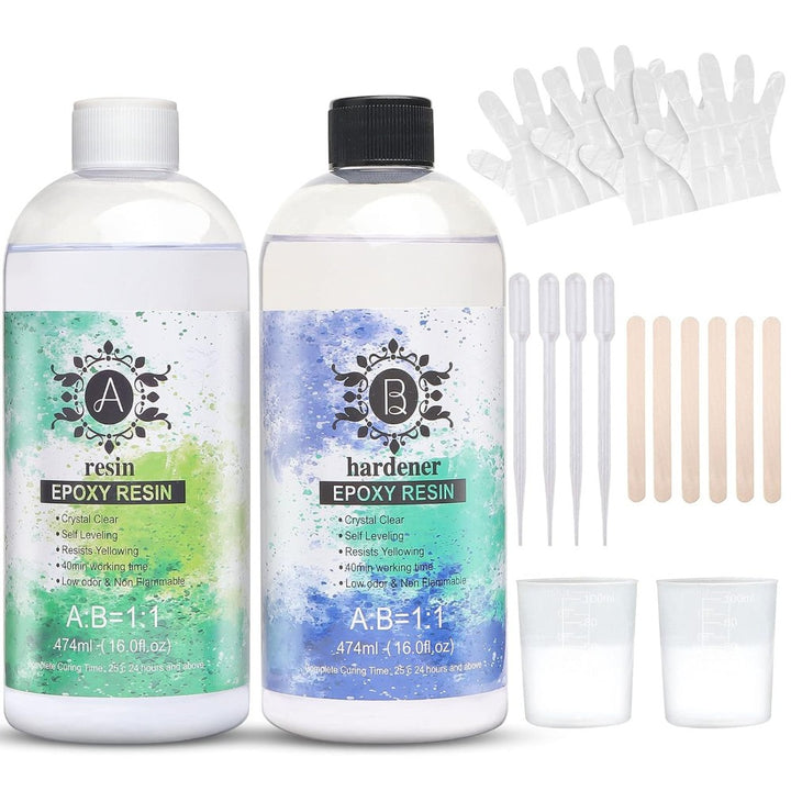 DIY Epoxy Resin Kit for Crafts and Jewelry with Mixing Tools Included