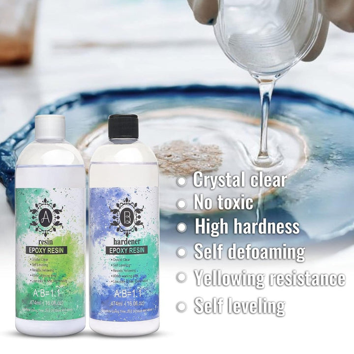 DIY Epoxy Resin Kit for Crafts and Jewelry with Mixing Tools Included