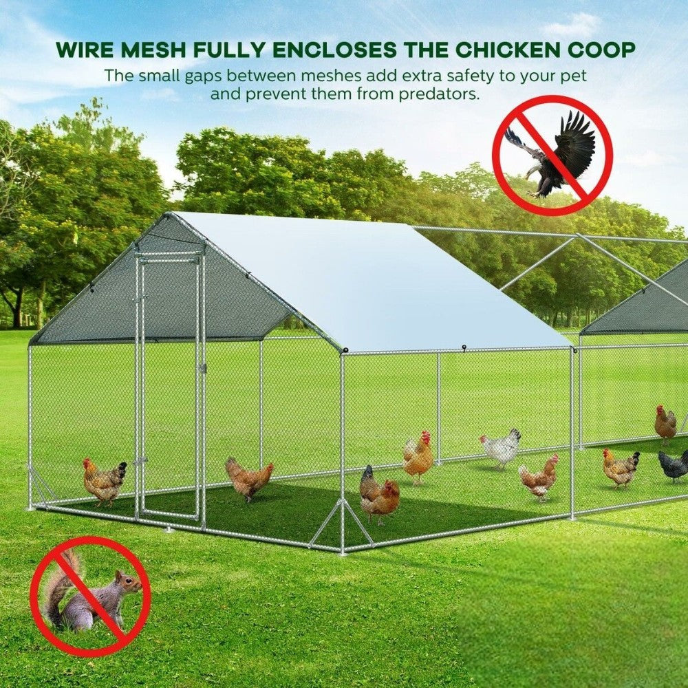 Large Chicken Coop with Roof Cover _ 4_3_2m