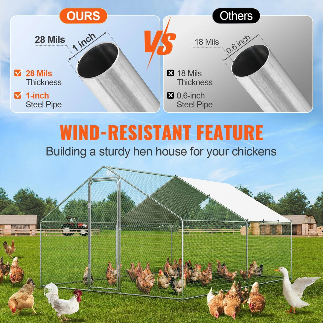 Large Chicken Coop with Roof Cover _ 4_3_2m