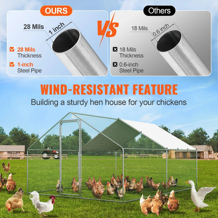 Large Chicken Coop with Roof Cover _ 4_3_2m