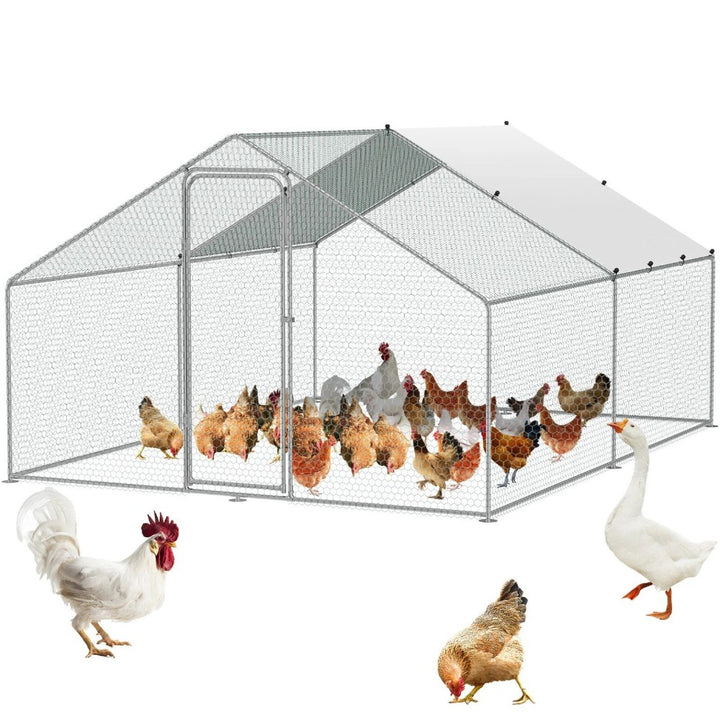 Large Chicken Coop with Roof Cover _ 4_3_2m