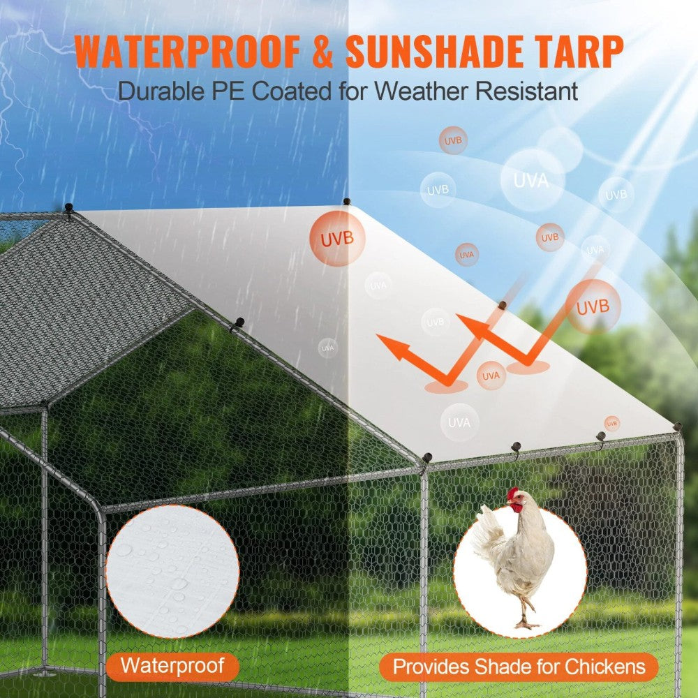 Large Chicken Coop with Roof Cover _ 4_3_2m