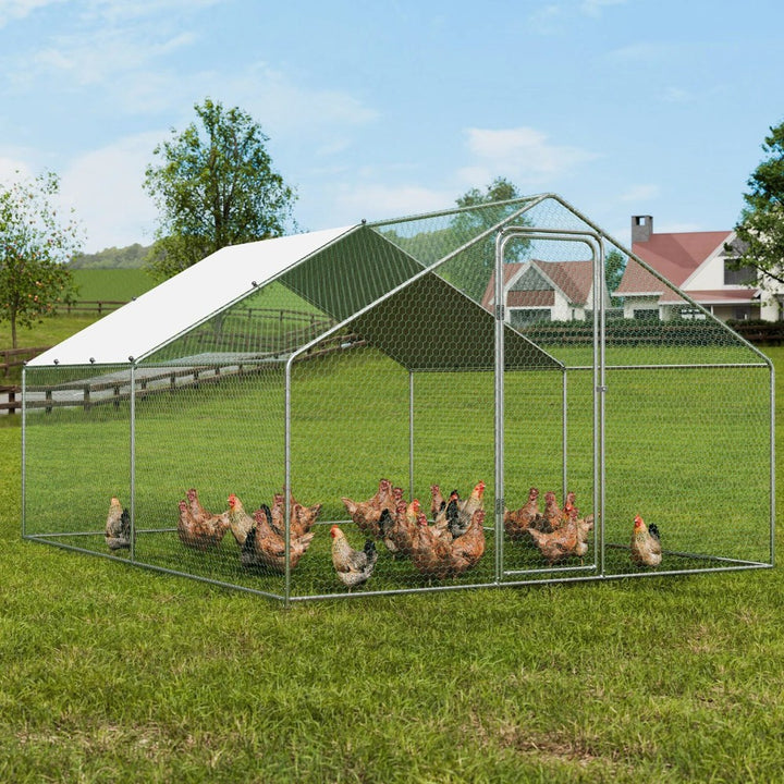 Large Chicken Coop with Roof Cover _ 4_3_2m