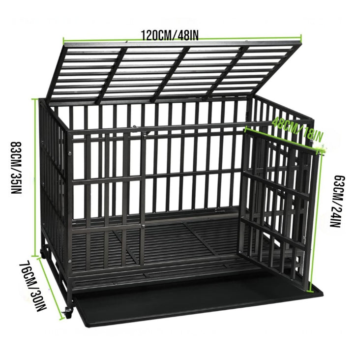 Heavy Duty Dog Crate with Roof _ Extra Large Size
