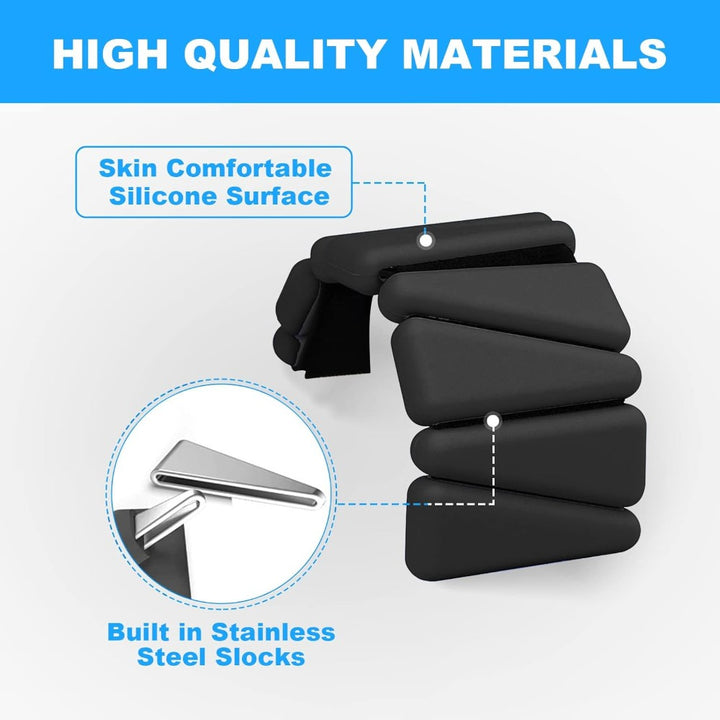 2 Pack Adjustable Silicone Wrist Weights - 2 lbs