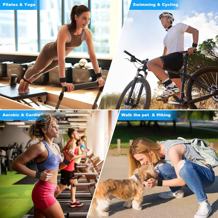 2 Pack Adjustable Silicone Wrist Weights - 2 lbs