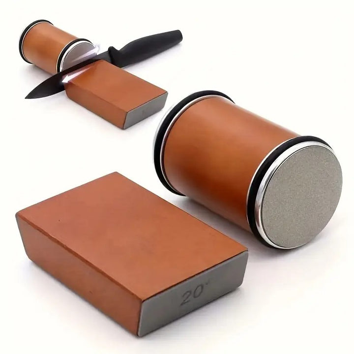 Rolling Knife Sharpener Kit Beech Wood Magnetic Rolling Sharpener