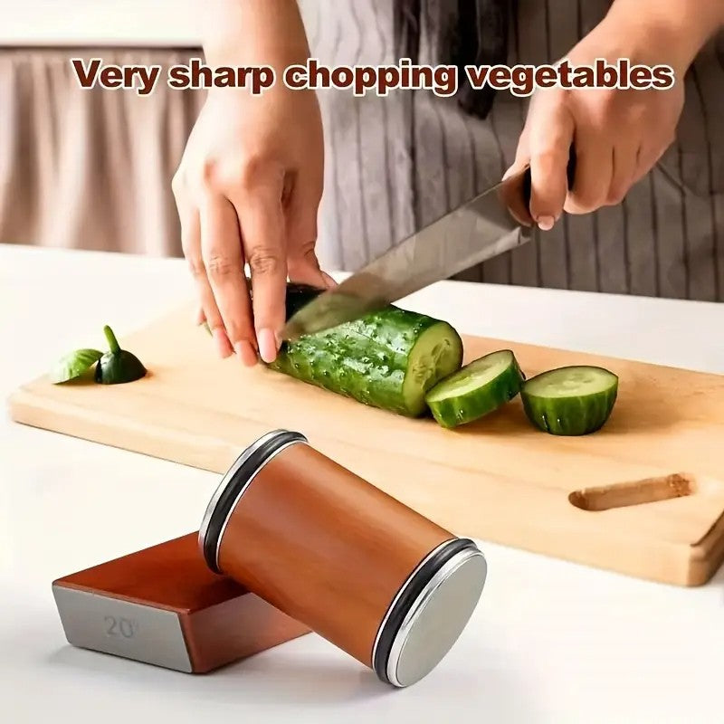Rolling Knife Sharpener Kit Beech Wood Magnetic Rolling Sharpener