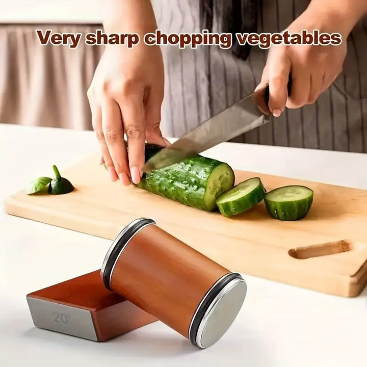 Rolling Knife Sharpener Kit Beech Wood Magnetic Rolling Sharpener