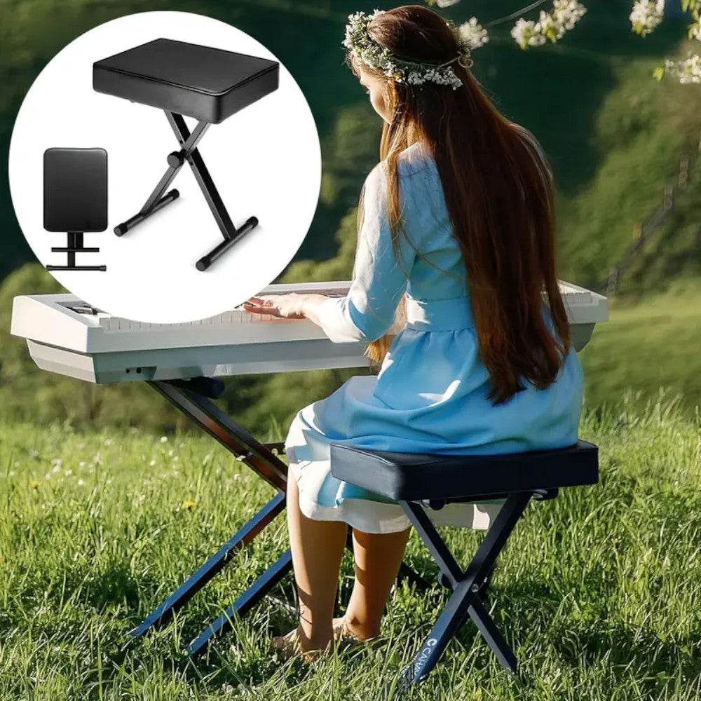 Adjustable Folding Piano Bench – 4-Level Height