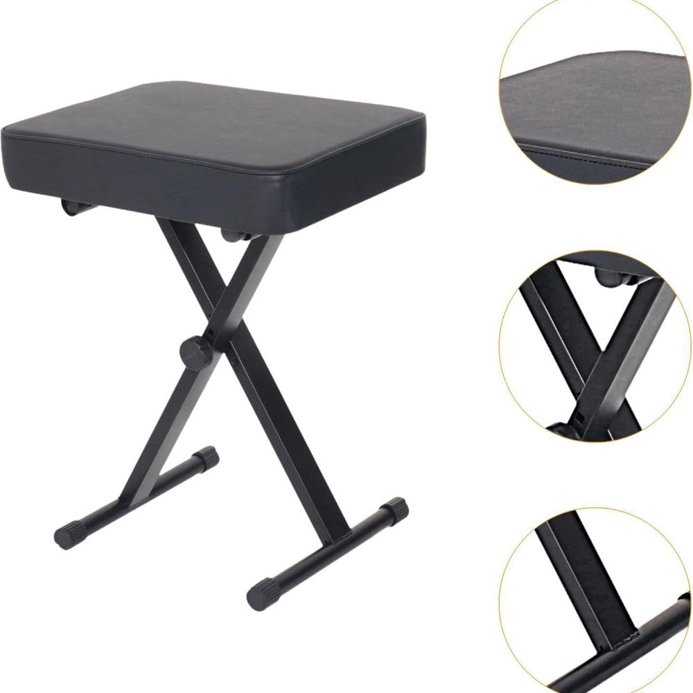 Adjustable Folding Piano Bench – 4-Level Height