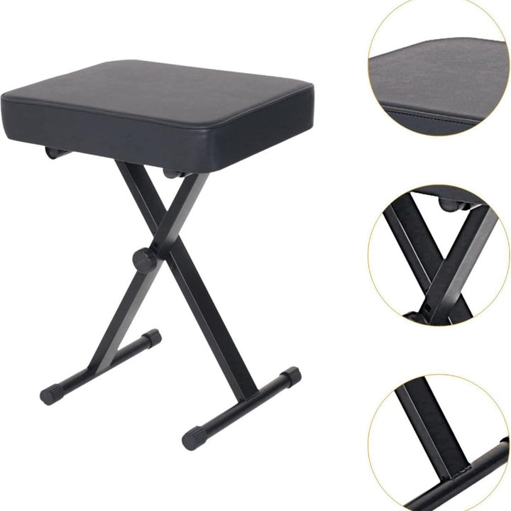 Adjustable Folding Piano Bench – 4-Level Height