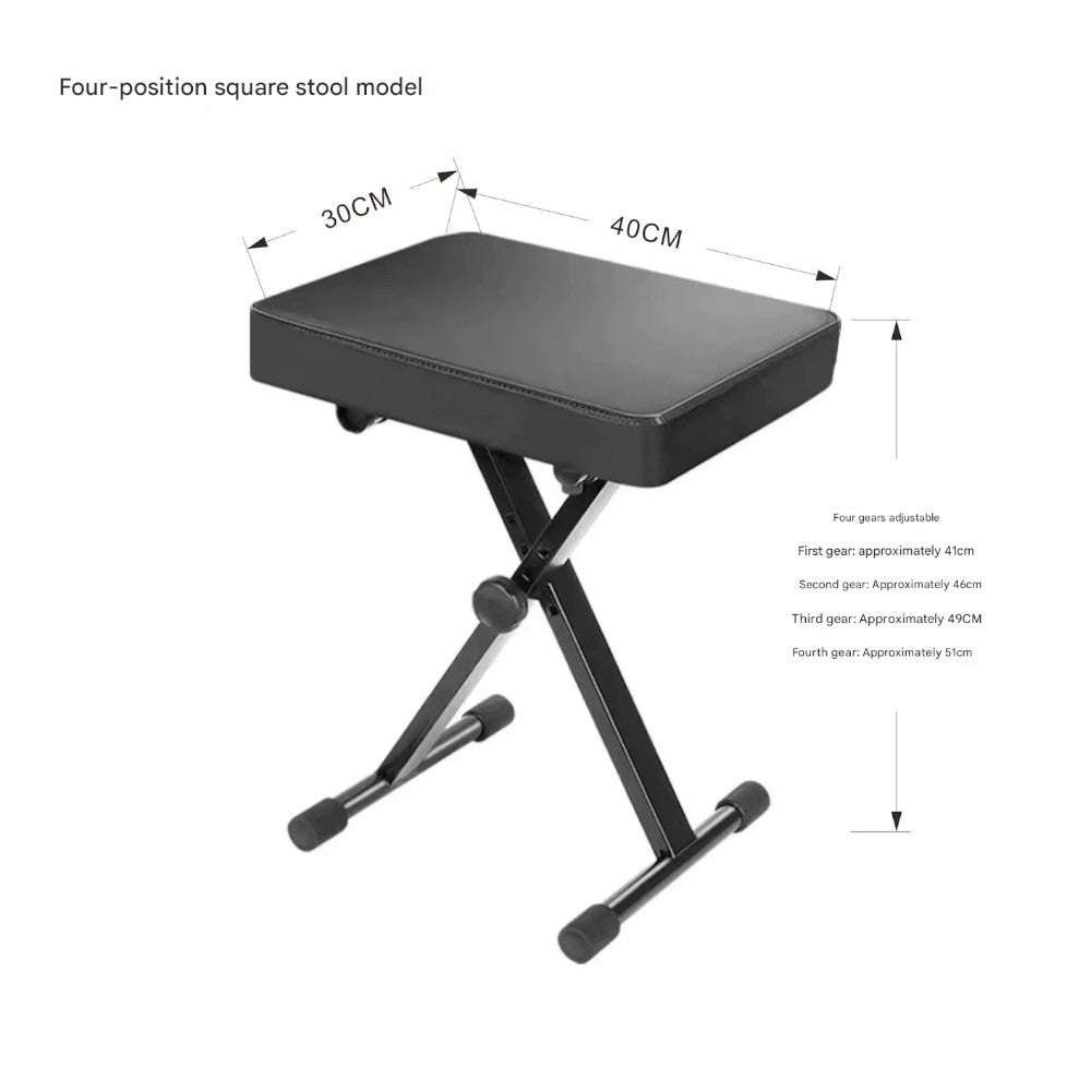 Adjustable Folding Piano Bench – 4-Level Height