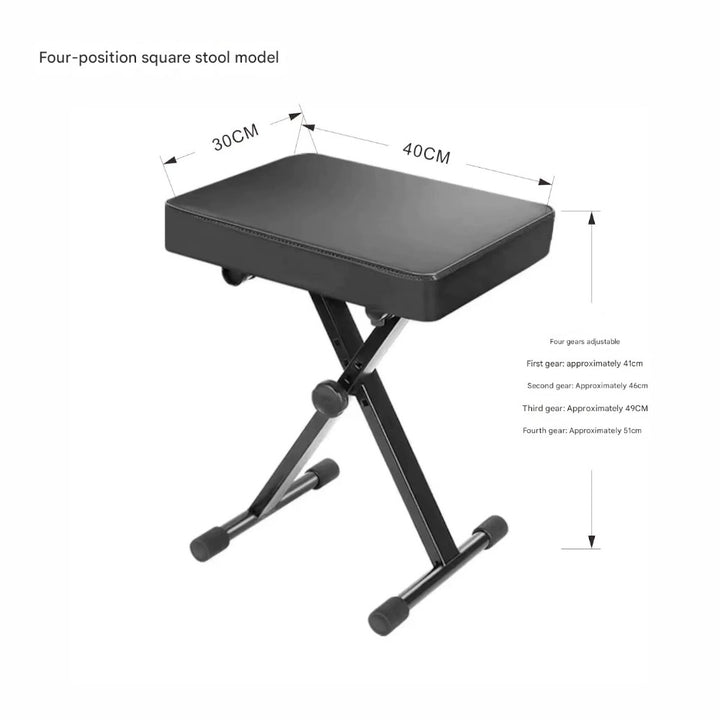 Adjustable Folding Piano Bench – 4-Level Height