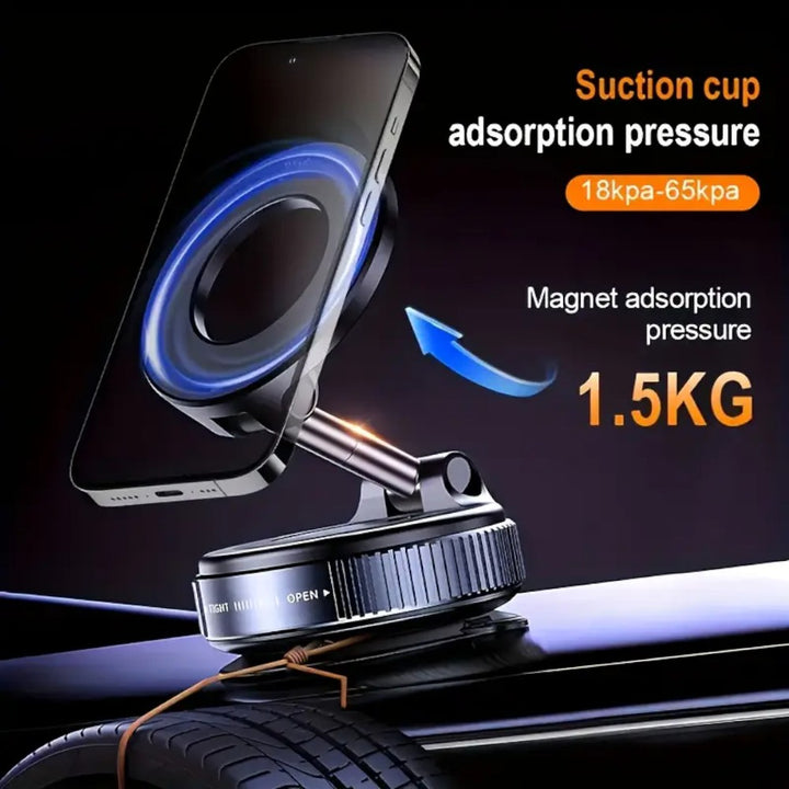 Vacuum Magnetic Car Phone Holder for Desk, Car, Tile, or Wall