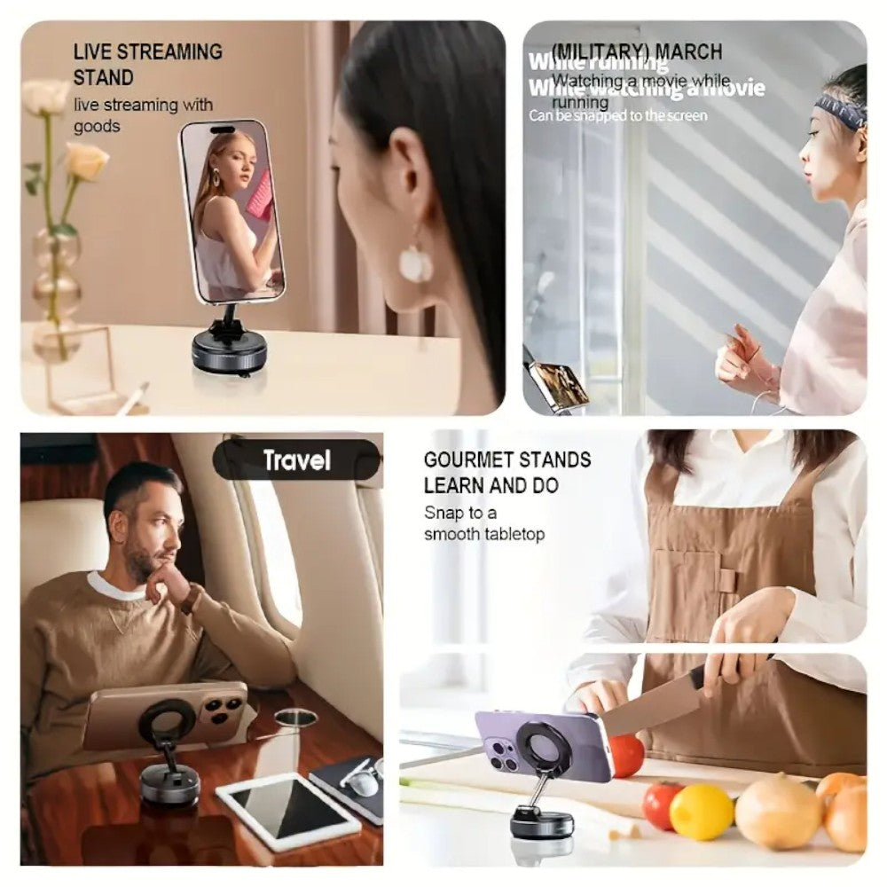 Vacuum Magnetic Car Phone Holder for Desk, Car, Tile, or Wall