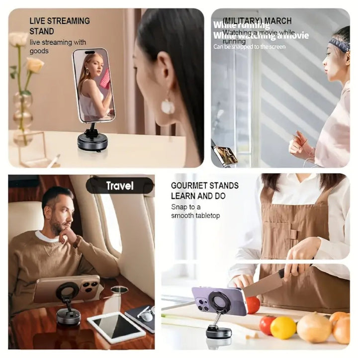 Vacuum Magnetic Car Phone Holder for Desk, Car, Tile, or Wall