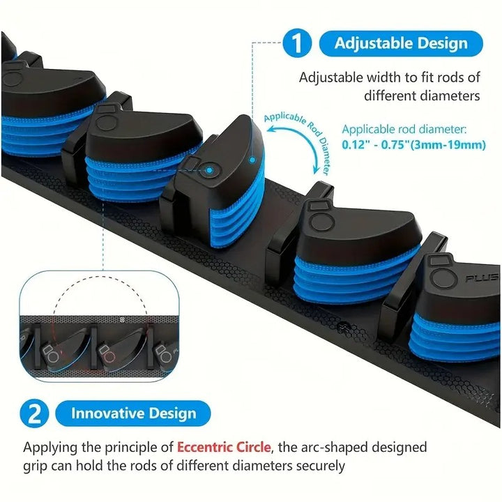 Fishing Rod Holder with Adjustable Silicone Clips