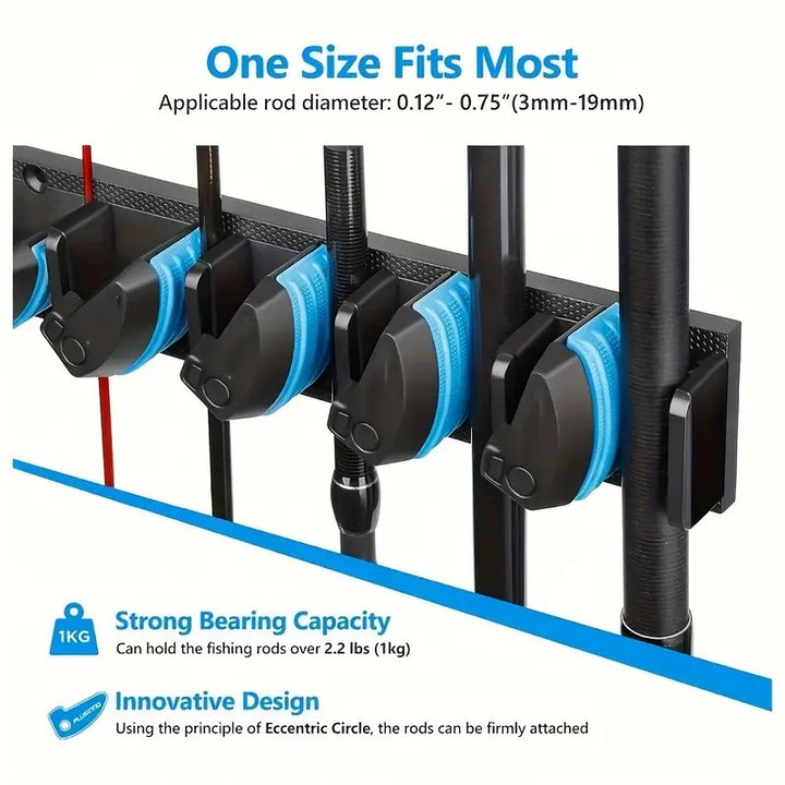 Fishing Rod Holder with Adjustable Silicone Clips