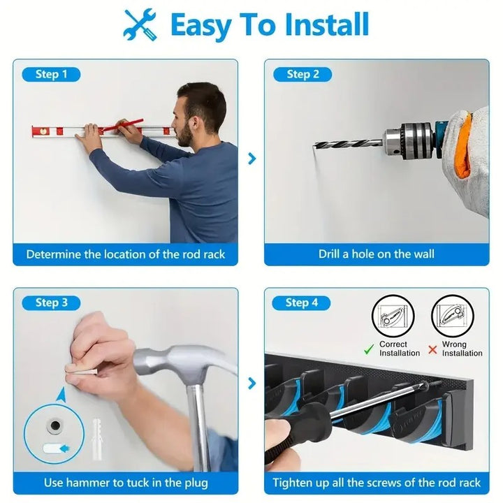 Fishing Rod Holder with Adjustable Silicone Clips