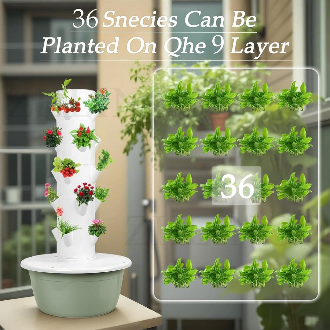 9 Layer Vertical Soilless Hydroponic Tower Planter