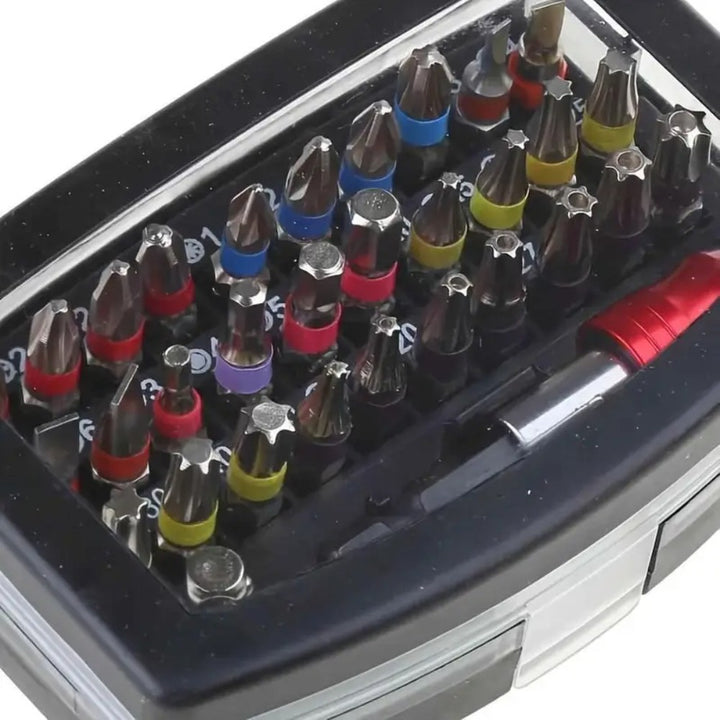 32-Piece S2 Steel Color Coded Screwdriver Bit Set
