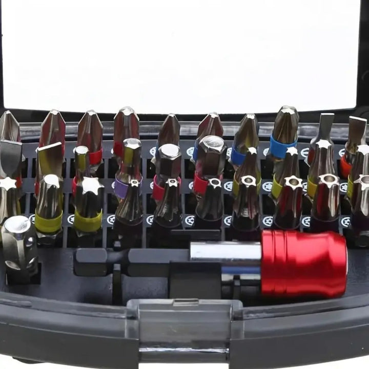 32-Piece S2 Steel Color Coded Screwdriver Bit Set