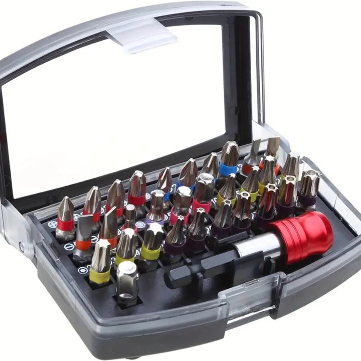 32-Piece S2 Steel Color Coded Screwdriver Bit Set