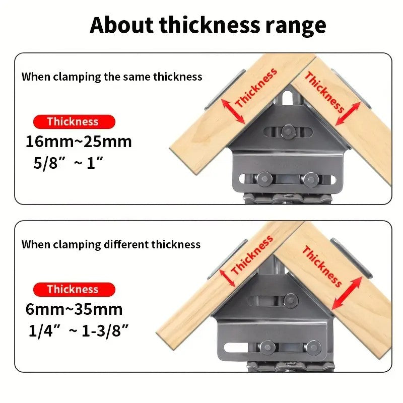 2PCS Adjustable Right Angle Clamps