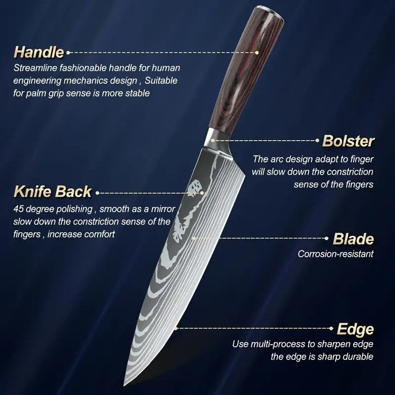 6 Piece Kitchen Chef Knife Set