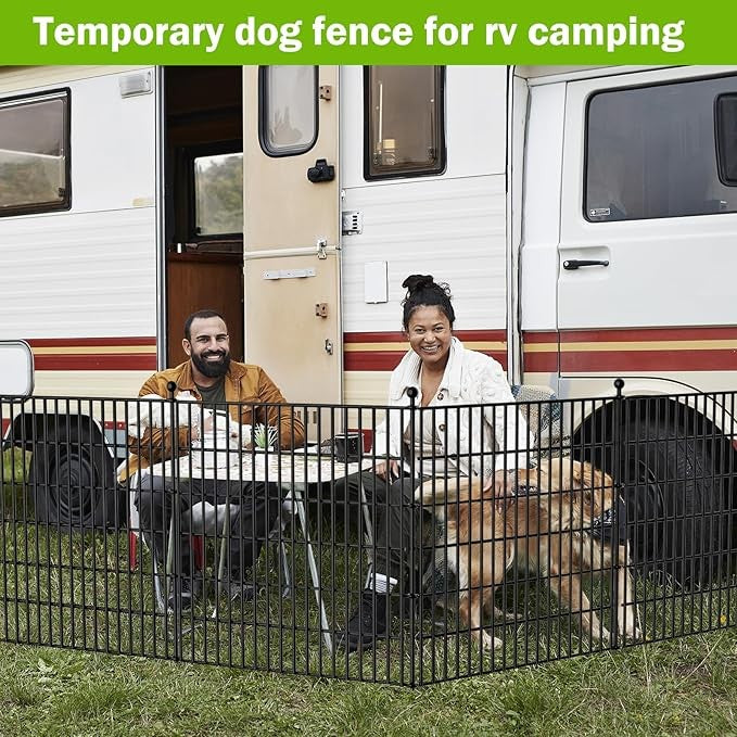 10 Pack Metal Garden Barrier Fence _ 80_69cm Animal Fence Panels, Decorative Garden Border