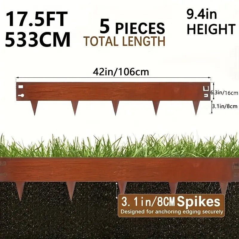 5 Pack Metal Garden Landscape Edging