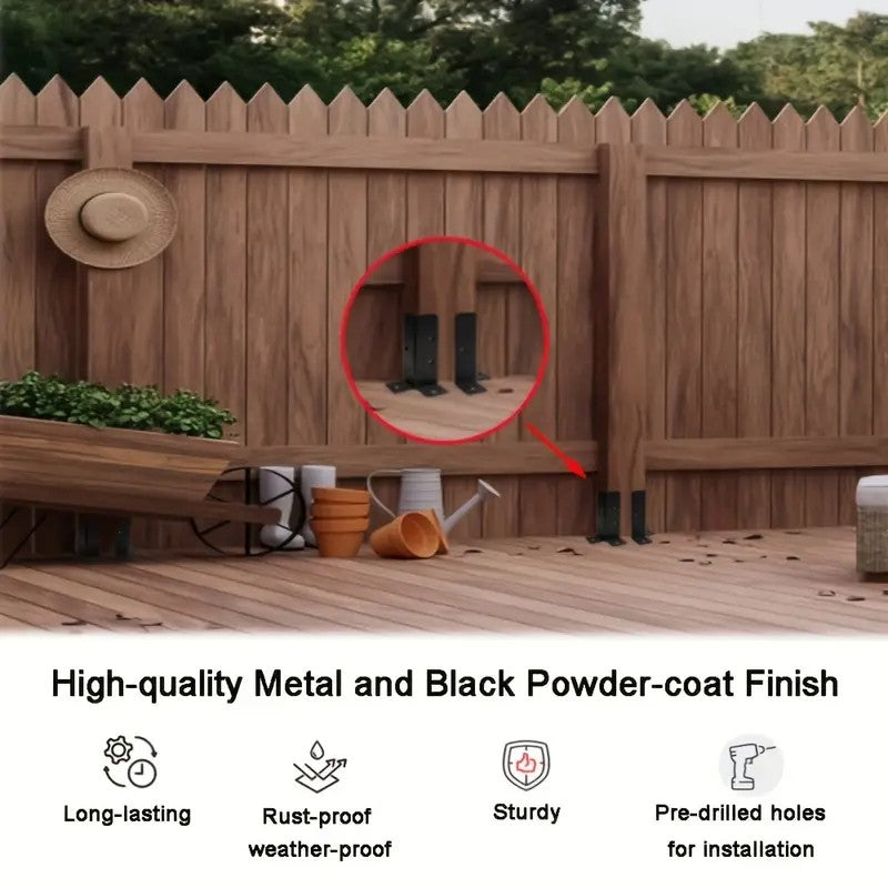 8 Pack Post Anchor Brackets for Wood Fence Posts
