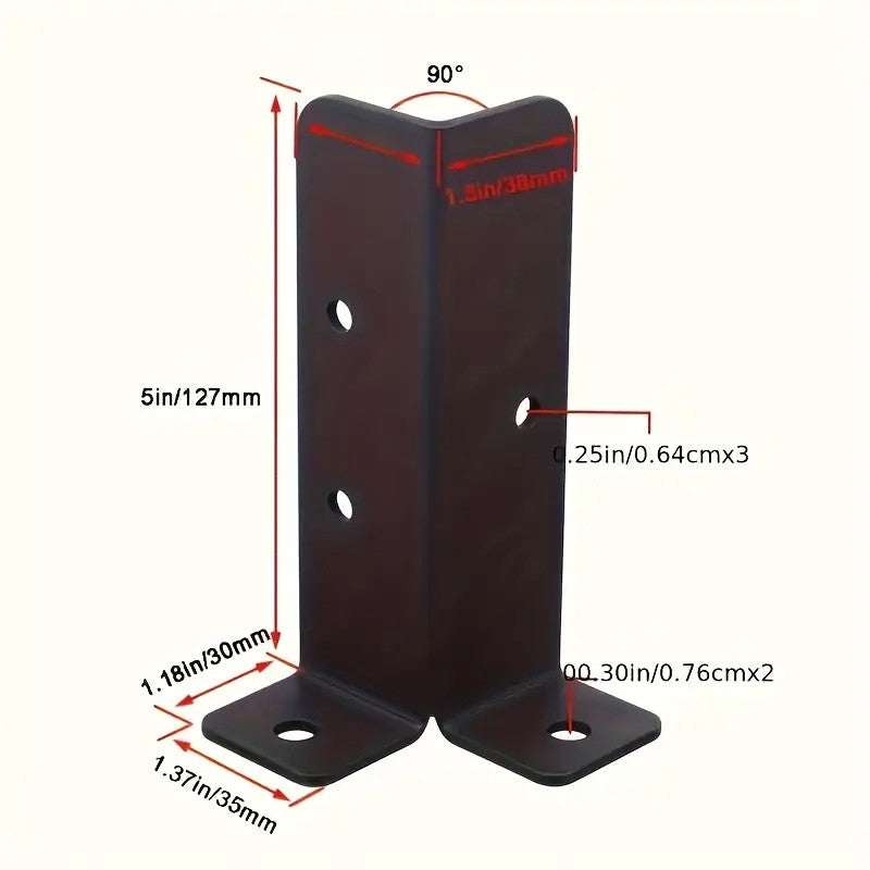 8 Pack Post Anchor Brackets for Wood Fence Posts