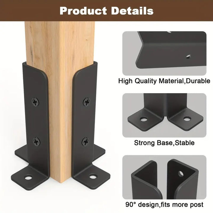 8 Pack Post Anchor Brackets for Wood Fence Posts
