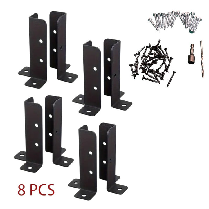 8 Pack Post Anchor Brackets for Wood Fence Posts