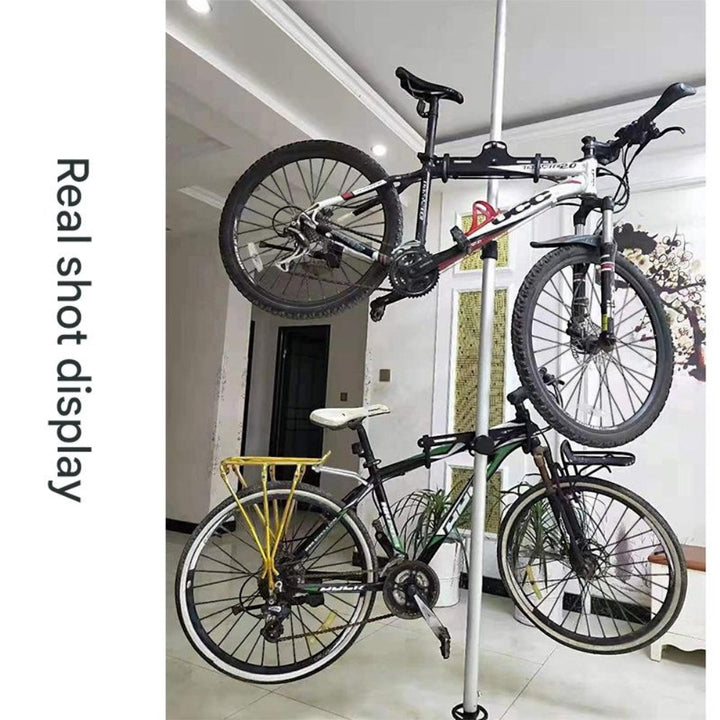 Adjustable Floor-to-Ceiling Bike Storage Rack with 2 Bike Hooks