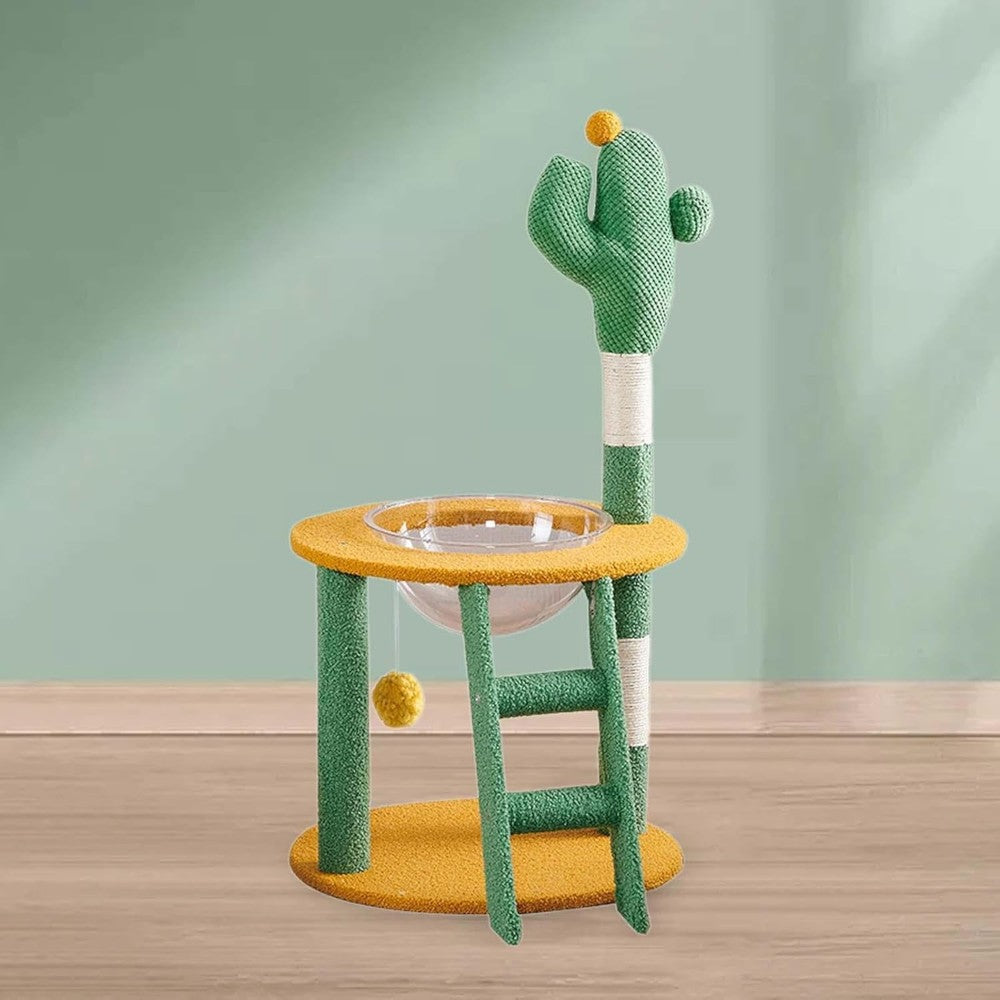 Cactus Cat Tree with Clear Hammock Bed