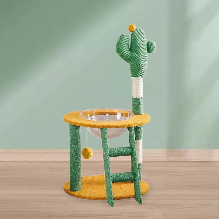 Cactus Cat Tree with Clear Hammock Bed