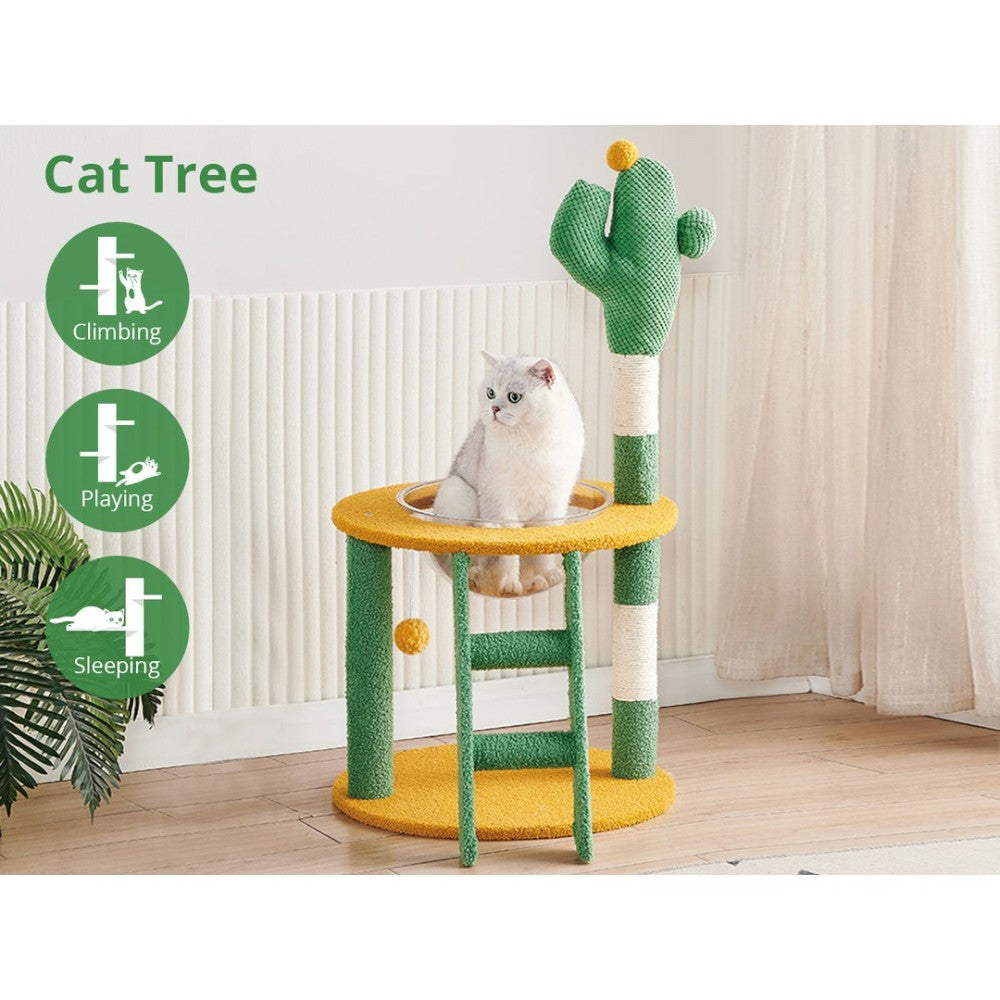 Cactus Cat Tree with Clear Hammock Bed