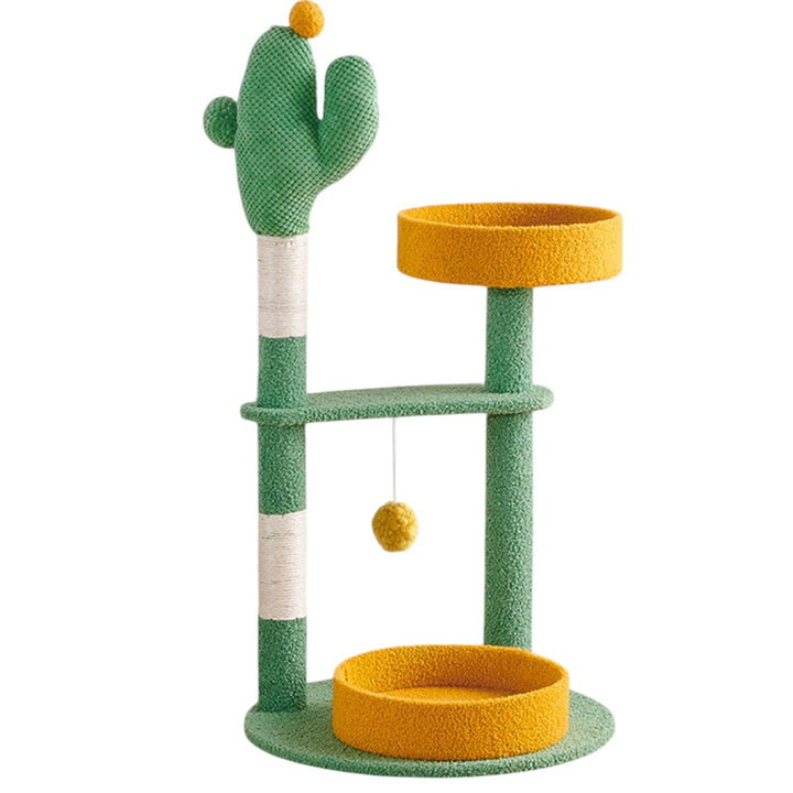 Cactus Cat Tree Tower with Plush Beds
