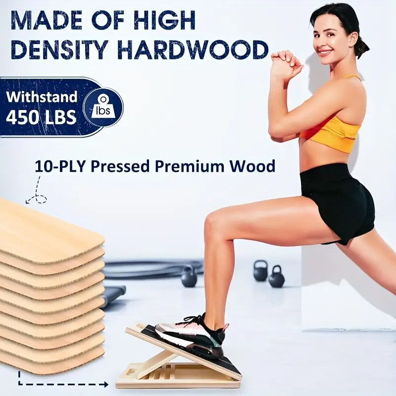 Adjustable Wooden Slant Board for Calf Stretching