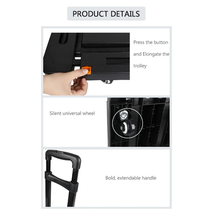 Foldable Luggage Trolley 6 Wheel Heavy Duty Cart