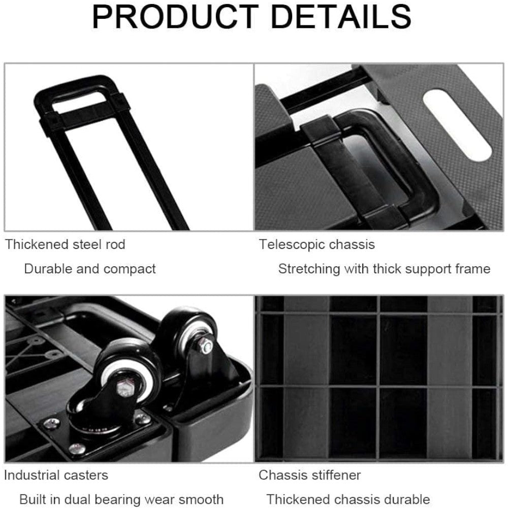 Foldable Luggage Trolley 6 Wheel Heavy Duty Cart