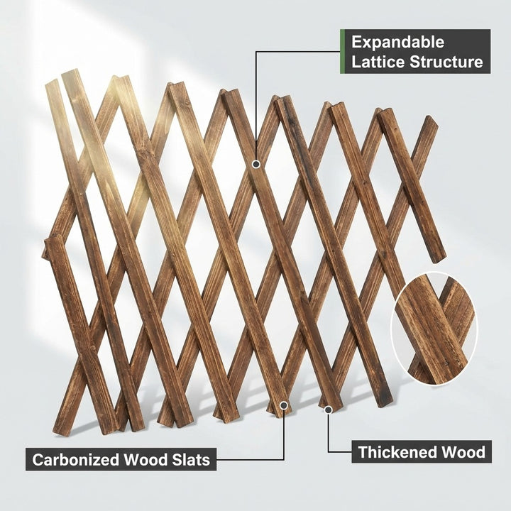 Expandable Wooden Garden Trellis Fence - 200x57cm