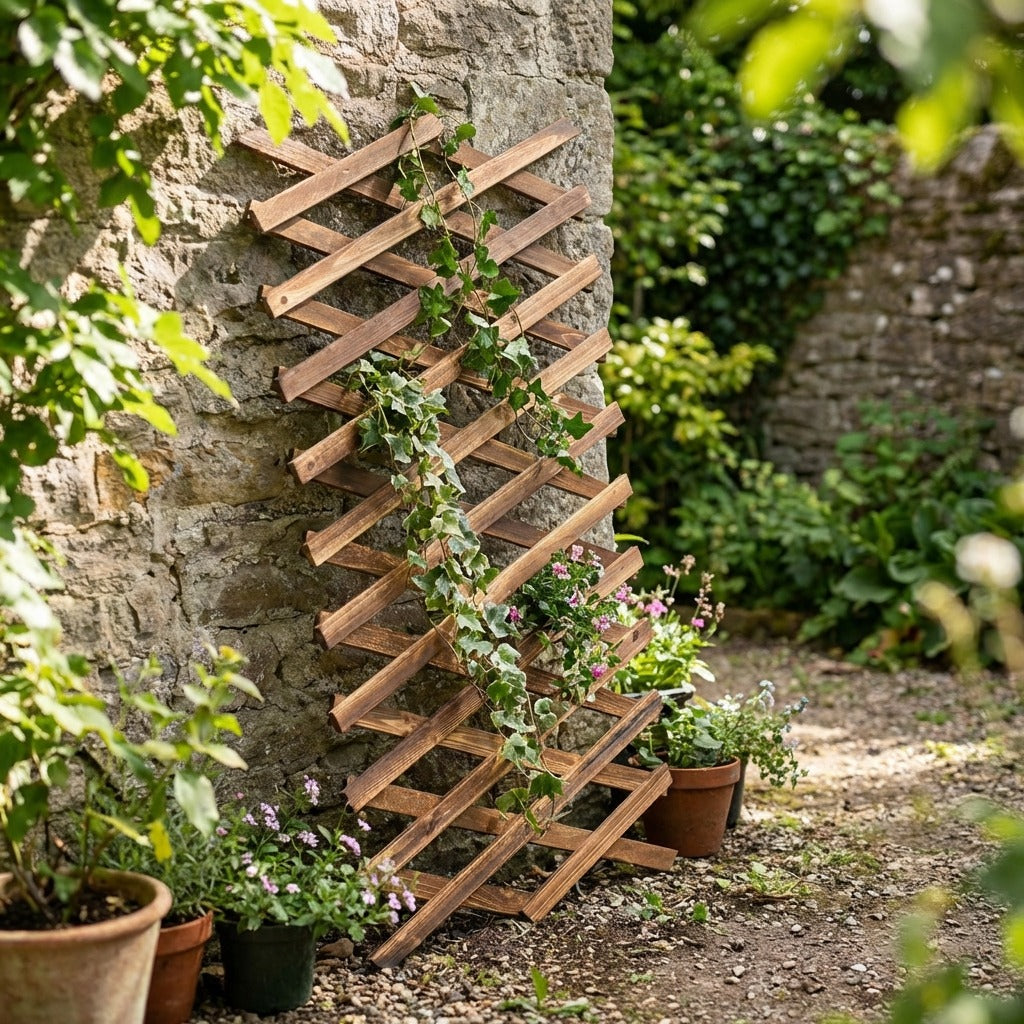 Expandable Wooden Garden Trellis Fence - 200x57cm