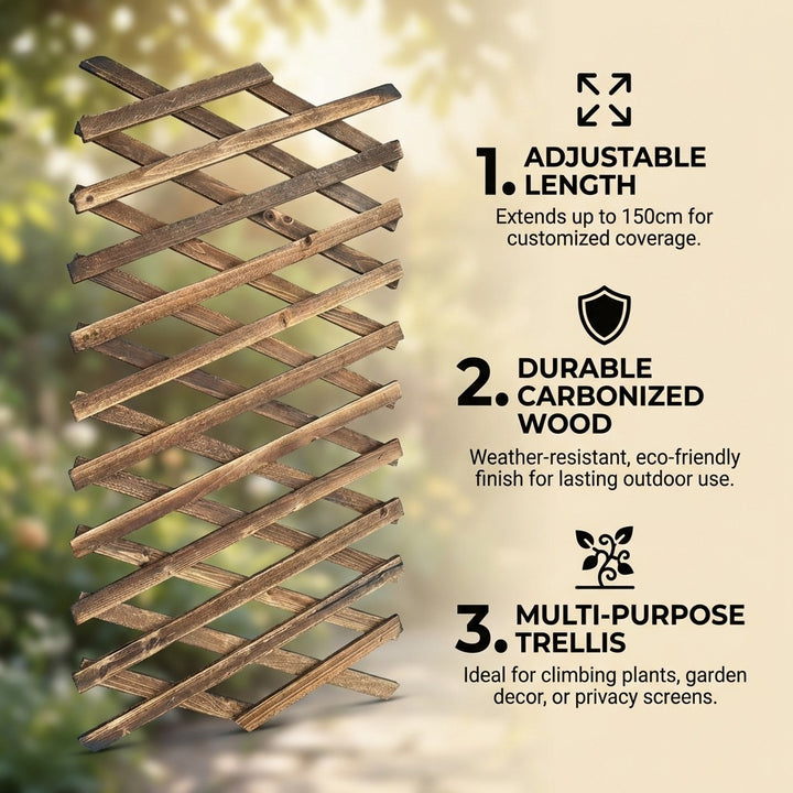 Expandable Wooden Trellis for Plants - 150x40cm